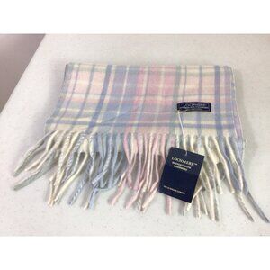 Lochmere Plaid Wool Cashmere Scarf Soft Pastels New